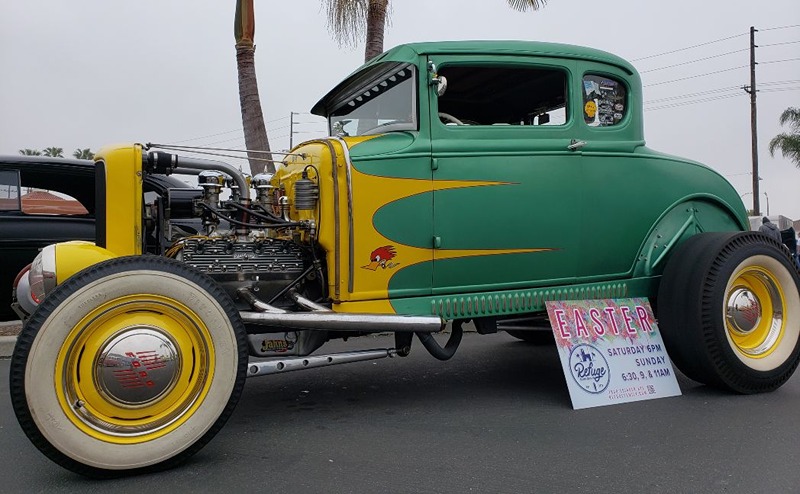 Vintage hot rod at the Donut Derelicts Cars And Coffee